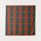 Tenture Cool hippie Abstrait rouge bleu ethnique Trippy (Devant (Horizontal))