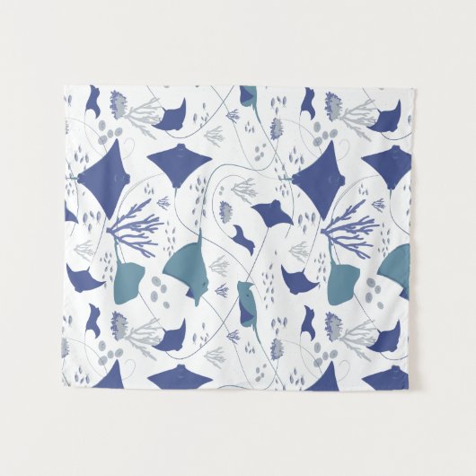 Tenture Cool Stingrays Tropical Blue Reef (Devant (Horizontal))