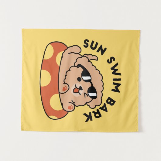 Tenture Cool Summer Chien Flottant - Jolie Puppy Pool Part (Devant (Horizontal))