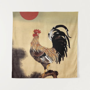 Tenture Coq chantant par Ito Jakuchu