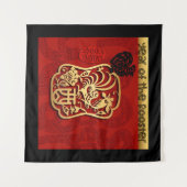 Tenture Coq mignon Nouvel An Chinois Zodiaque Anniversaire (Devant (Horizontal))