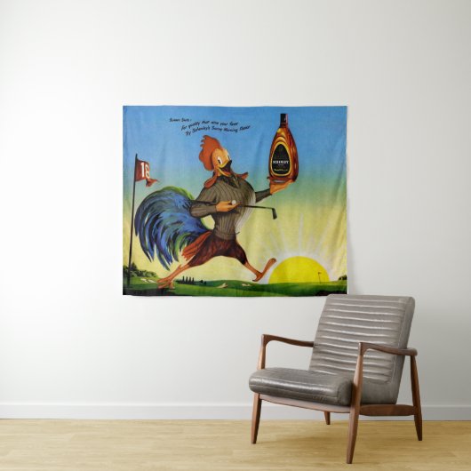 Tenture Coq Schenley Bourbon Sunny (En situation (horizontale))