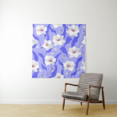 Tenture Coquelicots blancs : Couture violette dessinée à l (En situation)