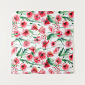 Tenture Coquelicots rouges : illustration florale à l'aqua (Devant (Horizontal))