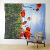 Tenture Coquelicots Rouges Sauvages Fleurs (En situation (horizontale))
