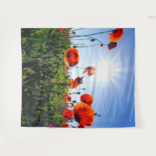Tenture Coquelicots Rouges Sauvages Fleurs (Devant (Horizontal))