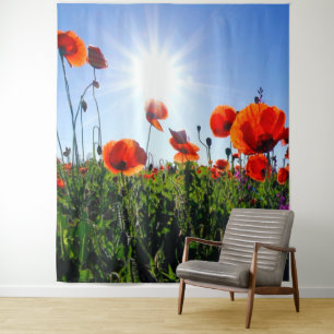 Tenture Coquelicots Rouges Sauvages Fleurs