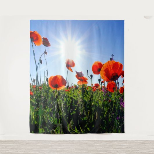 Tenture Coquelicots Rouges Sauvages Fleurs (Devant)