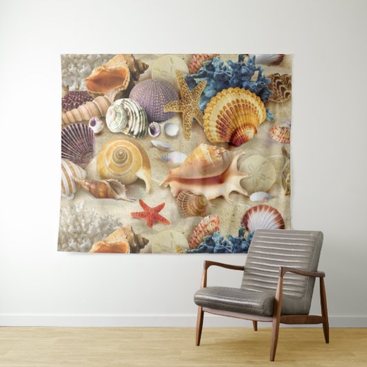 Tenture Coques de mer sur la plage (En situation (horizontale))