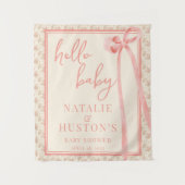 Tenture Coquette Blush Pink Bow Whimsical mignon Baby show (Devant)