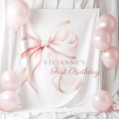 Tenture Coquette Bow rose Anniversaire
