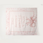 Tenture Coquette Bow Rose Whimsy Toile Affiche de bienvenu (Devant (Horizontal))