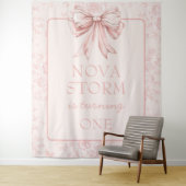 Tenture Coquette Bow Rose Whimsy Toile Affiche de bienvenu (En situation)