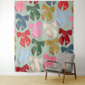 Tenture Coquette des vaches de Noël rétro (En situation)