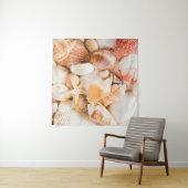 Tenture Coquillages arrière - plan : thème marin. (En situation)