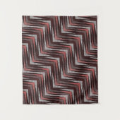 Tenture Corail, gris, motif brun zigzag. (Devant)