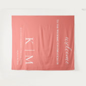 Tenture Corail rose et Mariage blanc (Devant (Horizontal))
