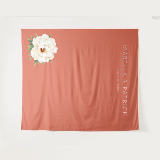 Tenture Coral Moderne Wedding (Devant (Horizontal))