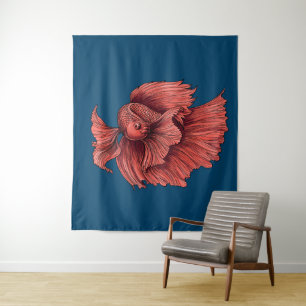 Tenture Coral Siamese combat le poisson