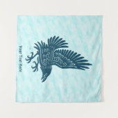 Tenture Corbeau bleu dansant (Devant (Horizontal))