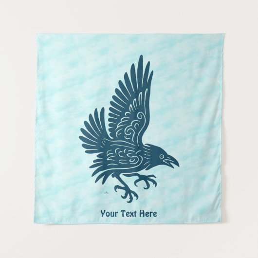 Tenture Corbeau bleu dansant (Devant)