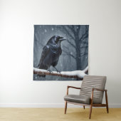 Tenture Corbeau noir foncé (En situation)