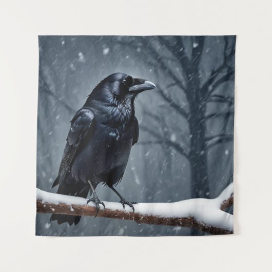 Tenture Corbeau noir foncé (Devant)