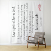 Tenture Corinthiens Verset, L'amour est patient (avec coqu (En situation)