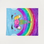 Tenture Corne de licorne pailletée scintillante pour fille (Devant (Horizontal))