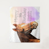 Tenture Corse mignonne fête d'anniversaire animal équestre (Devant)