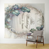 Tenture Cortège de Mariage Feuilles Vertes Violettes Rusti (En situation (horizontale))