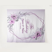 Tenture Cortège de mariage floral rose violet violet cadre (Devant (Horizontal))