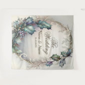 Tenture Cortège de mariage vert feuilles violettes rustiqu (Devant (Horizontal))