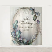 Tenture Cortège de mariage vert feuilles violettes rustiqu (Devant)