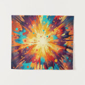 Tenture Cosmic Burst Abstract Splatter Art (Devant (Horizontal))
