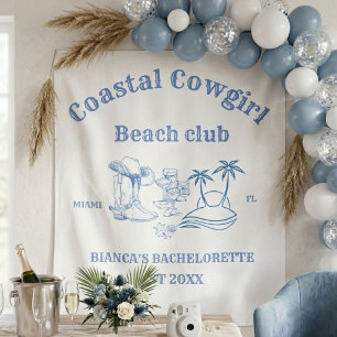 Tenture Costal Cowgirl Dernier Toast Enterrement de Vie d