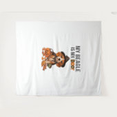 Tenture Costume d'Halloween beagle Mon Beagle est Mon Chie (Devant (Horizontal))