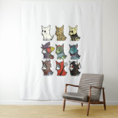 Tenture Costume d'Halloween Boston Terrier (En situation)