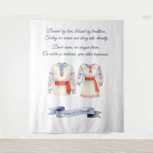 Tenture Costumes folkloriques traditionnels de mariage rou (Devant)