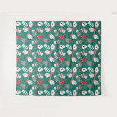 Tenture Cosy hiver Noël Mittens Motif en vert (Devant (Horizontal))