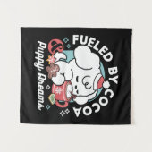 Tenture Cosy Puppy Dreams - Chocolat chaud et Noël (Devant (Horizontal))