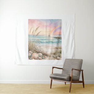 Tenture Côte Arc-en-Ciel Sérénité – Paysage Marin Pastel a