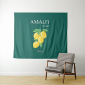 Tenture Côte d'Amalfi, Italie, Art Voyage, Rétro, Vert (En situation (horizontale))