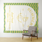 Tenture Côté moderne Tropical Retro Bachelorette jaune (En situation (horizontale))