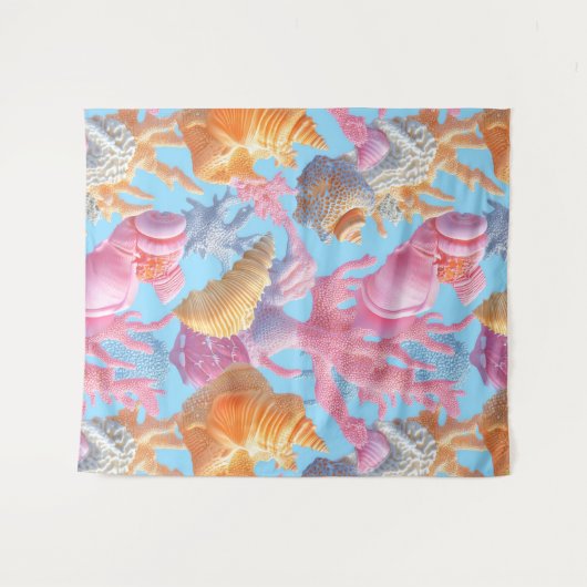 Tenture Côtière rustique - Coquillages, Starfish, Reef (18 (Devant (Horizontal))