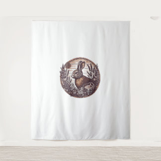 Tenture Cottagecore Rabbit Wild Hare Boho Rustique