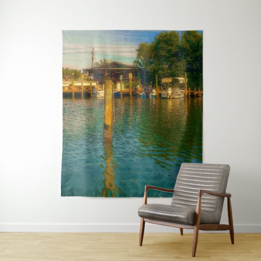 Tenture Coucher de soleil à l'ancien trou d'eau (En situation)