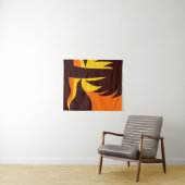 Tenture Coucher de soleil avec grand palmier sur la plage (En situation (horizontale))