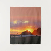 Tenture Coucher de soleil coloré (Devant)