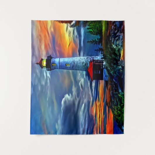 Tenture Coucher de soleil du phare (Devant)